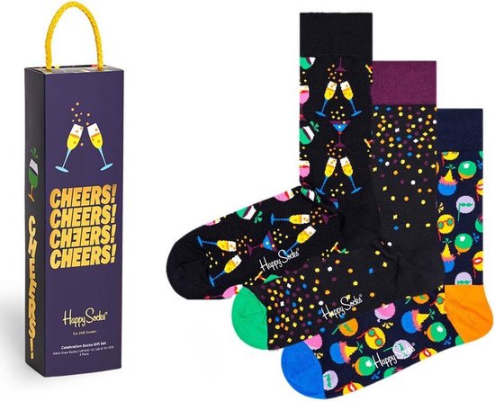 Happy Socks Lot de 3 Happy Socks de célébration - Coffret cadeau - Taille 41-46