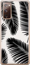 Samsung S20 FE hoesje siliconen - Palm leaves silhouette | Samsung Galaxy S20 FE case | zwart | TPU backcover transparant