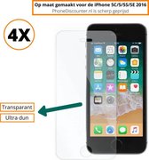 Fooniq Screenprotector Transparant 4x - Geschikt Voor Apple iPhone 5S