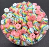 30x Acryl Kralen Regenboog Langwerpig - 9 mm