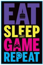 Pyramid Eat Sleep Game Repeat Gaming  Poster - 61x91,5cm
