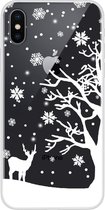 GadgetBay Kerst flexibel sneeuw hoesje winter case christmas iPhone X XS - Transparant