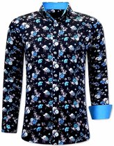 Exclusieve Heren Overhemden Online - 3066 - Blauw/Zwart