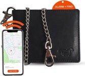 Safekeepers Portemonnee Ketting en met Bluetooth Finder - Leren portemonnee - Mannen Portemonnee - Zwart