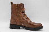 AQA- A7505 Cognac glad lederen veter laarsje/ biker boot- maat 41