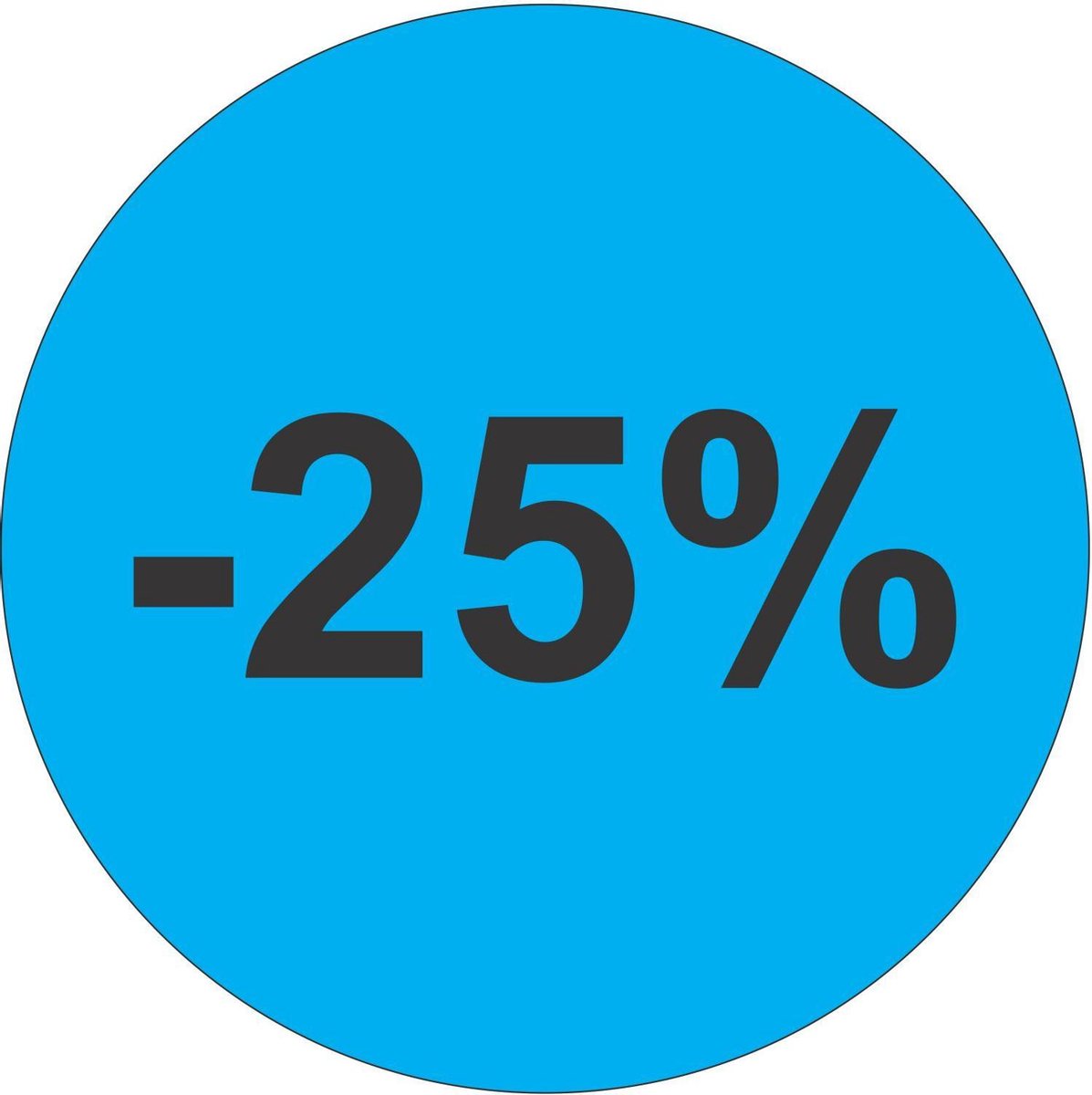 Promotie Stickers - Afprijs Stickers - -25% korting Sticker - Solden Stickers - 45 mm Blauw - 200 st/rol