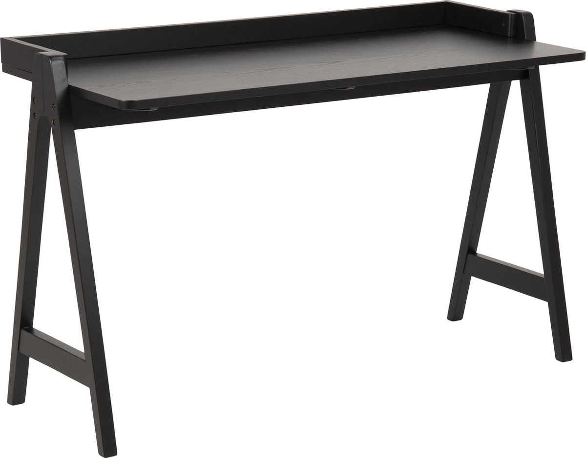 Bureau Milau 127cm - zwart - Actona - Bureautafels - Zwart - Hout - Bureautafels -