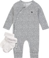 Noppies Unisex Baby pyjama Dali Wit met Grijs - Maat 68