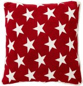 Kussen STERREN ROOD - ca. 45x45 cm - 100% polyester ( set van 2 stuks )