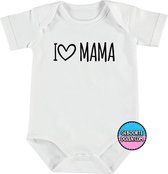 Romper - I love mama - maat 62/68 - korte mouwen - baby - baby kleding jongens - baby kleding meisje - rompertjes baby - rompertjes baby met tekst - kraamcadeau meisje - kraamcadea