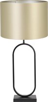 Light & Living Jamiri lampenvoet | met gouden kap | 80 cm hoog | Ø kap 40 cm | zwart