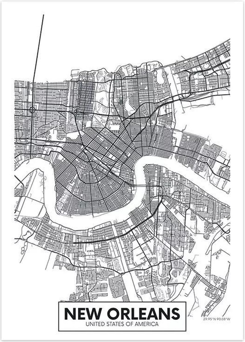 Canvas city map New Orleans | 30X40cm