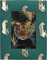 Wants&Needs - Fotolijst Leopard Polyresin - Groen - Fotomaat 10 X 15 cm - cadeautip