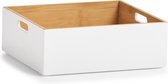 Zeller Present Houten opbergbox stapelbaar  - Wit - Stapelbaar