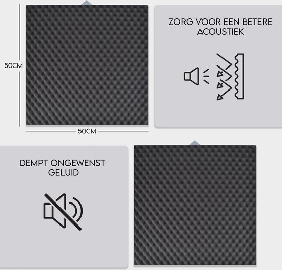 Geluidsisolatie Ophangbaar Geluidsdemper 50 x 50 cm