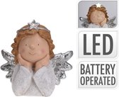 Engel met 2 handen in gezicht - met LED - 35 cm