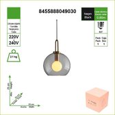 Glazen hanglamp diameter 250 mm,  draad 1 m lang,E27 Fitting
