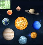 Muursticker glow in the dark zonnestelsel XL met sterren -muurstickers planeten, ruimte, space, universum babykamer-kinderkamer