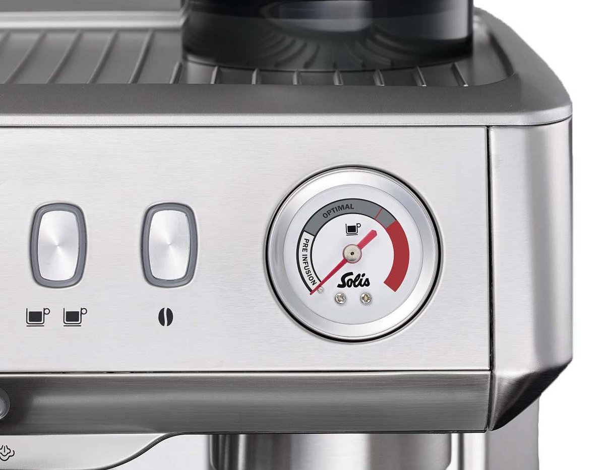 Afbeelding 3 van Solis Grind & Infuse Compact 1018 Pistonmachine - Espressomachine - Geschikt voor Pads - RVS - Zilver