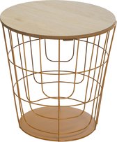 Atmosphera - Bijzettafel Kumi pop - Café salontafel en opberger - Metaal - Draadmand