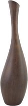 Vaas Wood Look Bruin 17x17xh60cm Rond Aardewerk