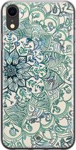 iPhone XR hoesje siliconen - Mandala blauw | Apple iPhone XR case | TPU backcover transparant