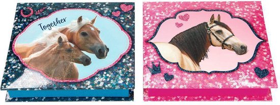 Paard mini-notitieblokken, 20 stuks, kleine notitieboeken, paarden