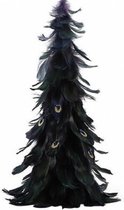 Kunst kerstboom van veren, donkerblauw/groen, Hoogte 46 cm
