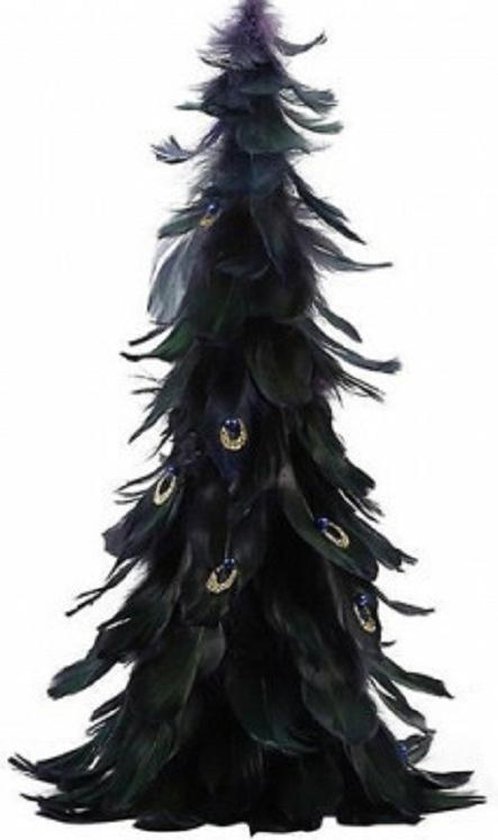 Kunst kerstboom van donkerblauw/groen, Hoogte cm |