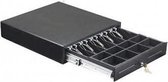 Zeer robuuste Kassalade (Electrisch) met afroomgleuf en metalen biljet clips (41x41,5x10cm)