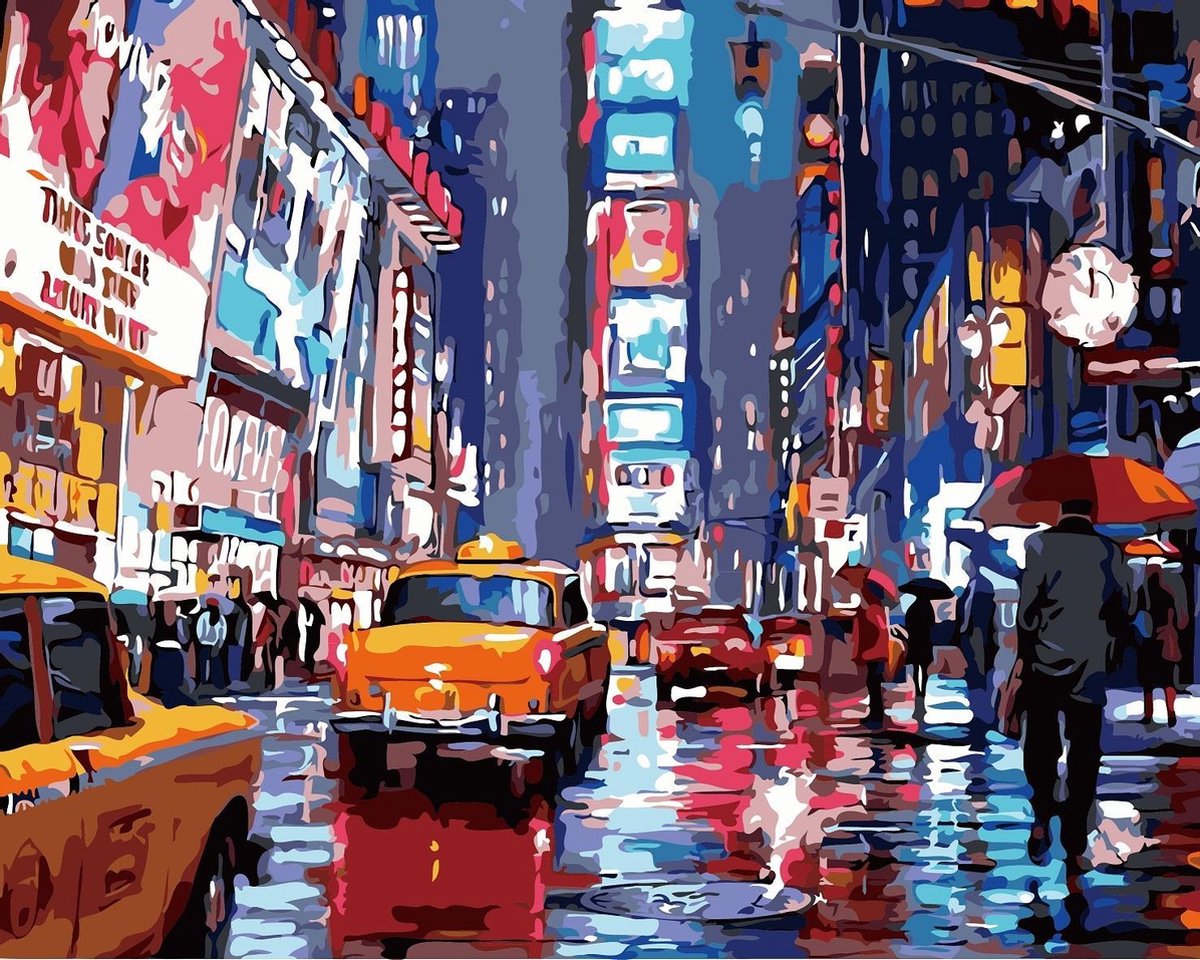 Dielay Schilderen op Nummer New York Painting by Numbers 50x40
