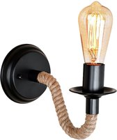 DC Lights INGO Wandlamp Binnen Industrieel - Touwlamp- INCLUSIEF Lichtbron E27 LED Bulb - Vintage Henneptouw