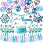 DKvani - 103 delige - Frozen - Prinses Elsa - Feestdecoratie - Set - Versiering - Prinses - Verjaardag - Folieballonnen - Heliumballonnen