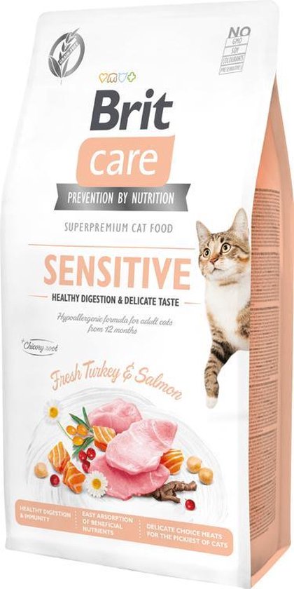 Brit Care Cat Grainfree Adult Sensitive Fresh Turkey & Salmon 7 kg - Kat |  bol.com
