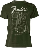 Fender Heren Tshirt -S- Telecaster Groen