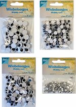 Joy!Crafts Set  / Wiebeloogjes / Googly Eyes /Knutseloogjes / 464 stuks / 4 maten