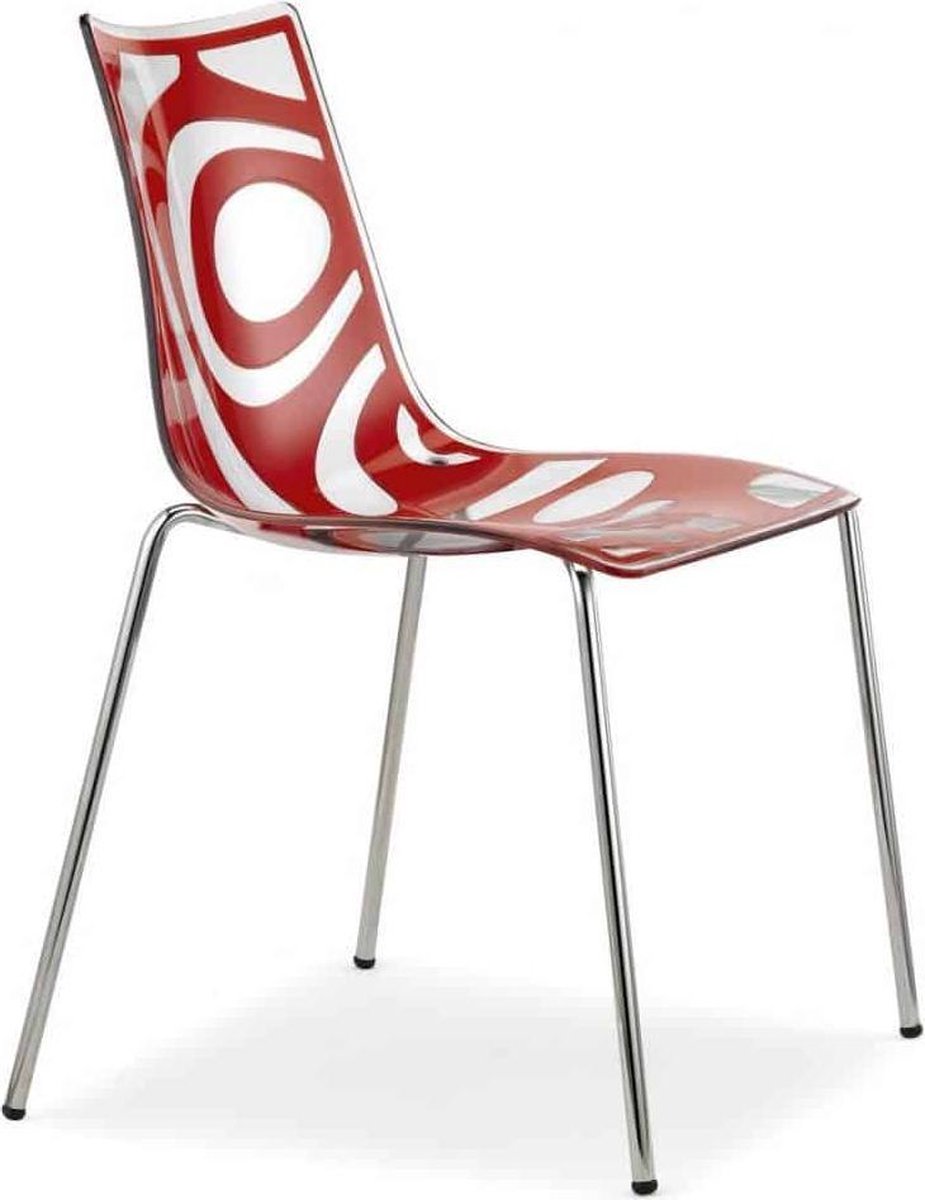 Kantinestoelen Design Luisa Battaglia Doorschijnend rood