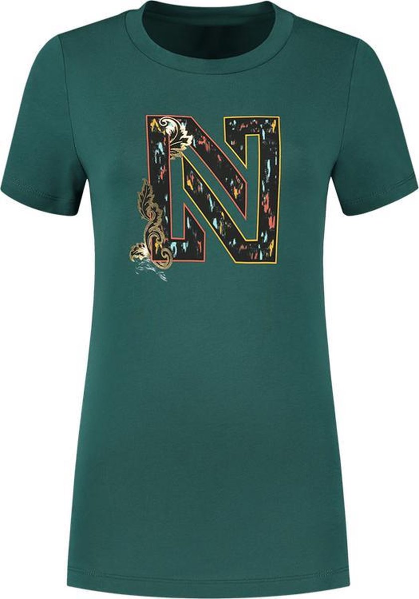 Nikkie Ikat N logo t-shirt Peacock.