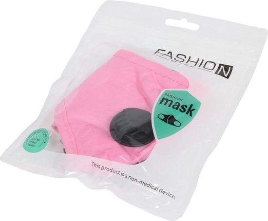 FASHIONMASK - Mondkapje Wasbaar Herbruikbaar Mondmasker Met Ventiel en 1 vervangbare PM2.5 Filter - Katoenen Mondmasker met ventiel en filter - ijzeren neusbeugel - Mouth Mask - Stoffen Mond masker - Herbruikbaar Mond Kapje - Roze (Hot Pink) - Fashion Mask