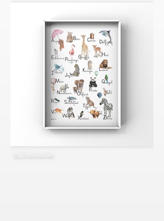 Little Woodies - Dierenalfabet Poster A4
