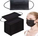 Mondkapje zwart niet medisch 3 laags| Mondmasker|vrij van latex en waterafstotend| Per 50 stuks |