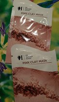 Dr van der Hoog Pink clay mask - gezichtsmasker rode klei rozemarijn - tegen glimmende huid - 2x masker