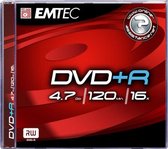 Emtec DVD+R 4.7GB 120min 16x brandbare DVD 1 exemplaar in jewelcase