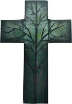 Kruisbeeld glas levensboom groot - religieus - religie