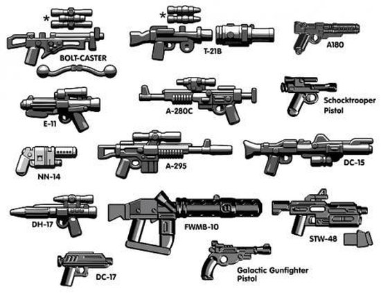 LEGO ® LOT 15 Accessoires Minifig Super Gun Pistolet Arme Super