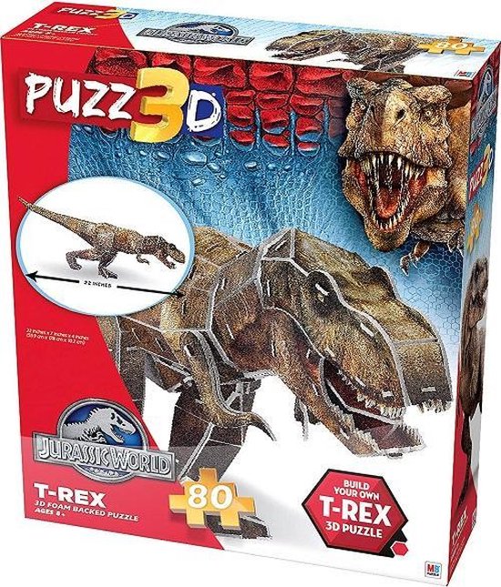 BeneGlow 4 Définit des Blocs de Puzzle 3D Multicolores Réalistes de Grande Taille Blocs de Construction de Dinosaure T-Rex pour Enfants 