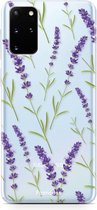 Samsung Galaxy S20 Plus hoesje TPU Soft Case - Back Cover - Purple Flower / Paarse bloemen