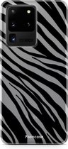 Fooncase Hoesje Geschikt voor Samsung Galaxy S20 Ultra - Shockproof Case - Back Cover / Soft Case - Zebra print