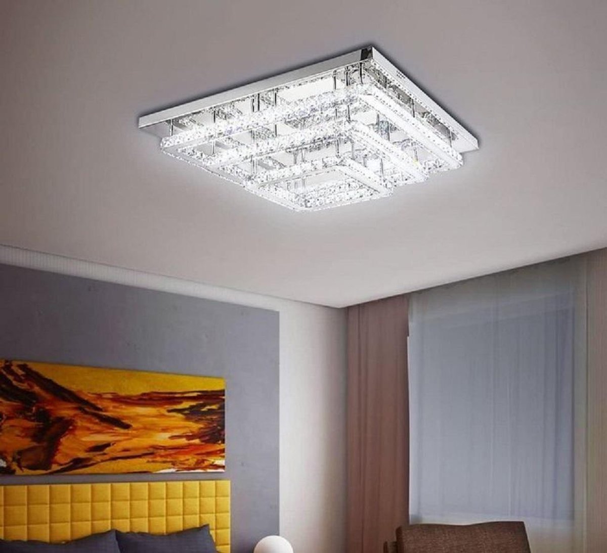 Asera Kristallen LED Plafondlamp Met Afstandsbediening 3 Kleuren | bol.com