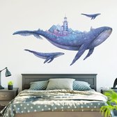 Muursticker Stickers muraux Sticker mural | Baleine avec bébés | Décoration murale | Décoration murale | Chambre à coucher | Chambre des enfants | Chambre de bébé | Garçon | Fille | Décoration Autocollant